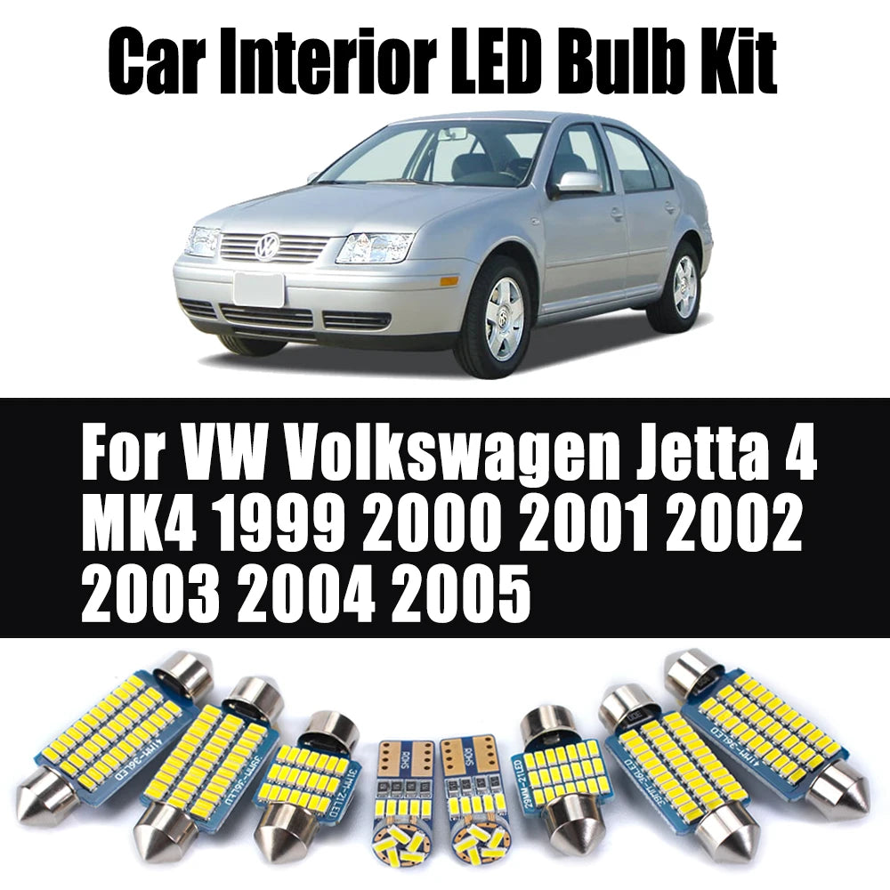 14Pcs Canbus Reading Bulb For VW Volkswagen Jetta 4 MK4 1999 2000 2001 2002 2003 2004 2005 LED Interior Map Trunk Dome Light Kit
