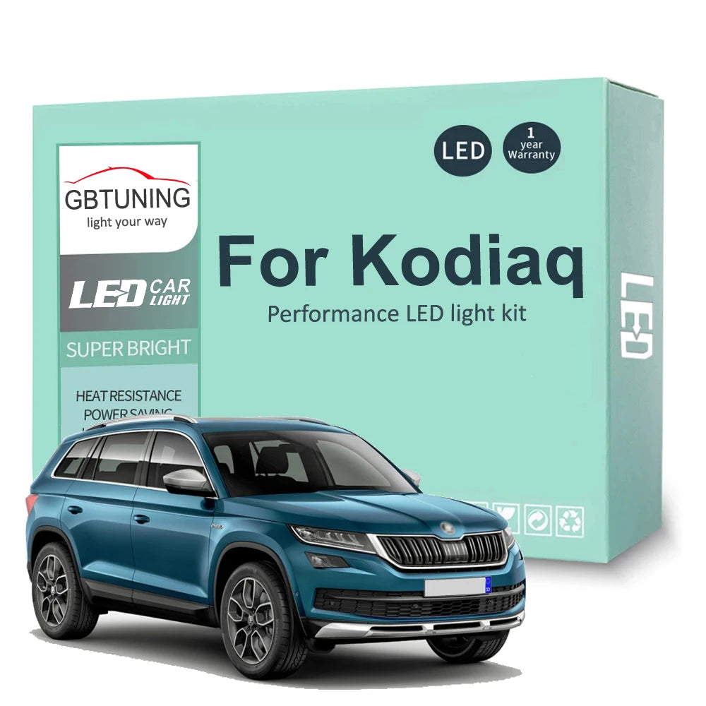 11Pcs LED Interior Light Bulb Kit For Skoda Kodiaq 2016 2017 2018 2019 2020 2021 Car LED Reading Dome Trunk Lamp Canbus No Error