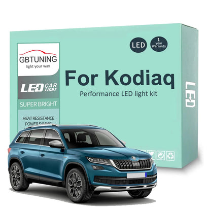 11Pcs LED Interior Light Bulb Kit For Skoda Kodiaq 2016 2017 2018 2019 2020 2021 Car LED Reading Dome Trunk Lamp Canbus No Error