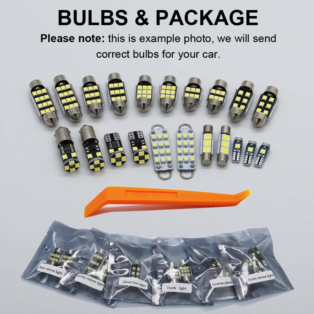 11Pcs LED Interior Light Bulb Kit For Skoda Kodiaq 2016 2017 2018 2019 2020 2021 Car LED Reading Dome Trunk Lamp Canbus No Error