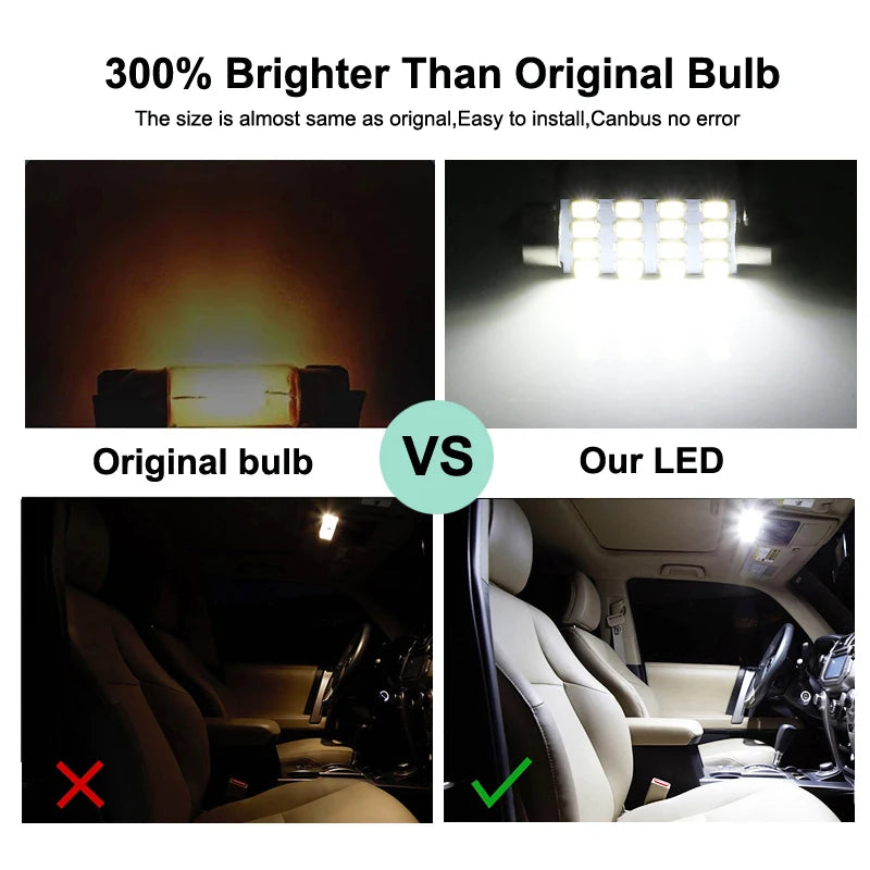11Pcs LED Interior Light Bulb Kit For Skoda Kodiaq 2016 2017 2018 2019 2020 2021 Car LED Reading Dome Trunk Lamp Canbus No Error