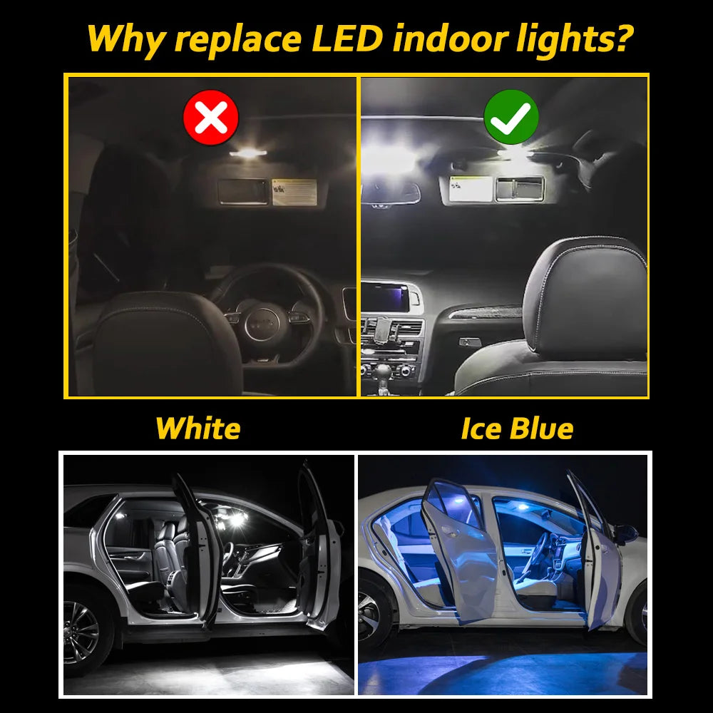 11Pc For Mitsubishi Eclipse Cross 2018 2019 2020 2021 2022 2023 LED Interior Dome Trunk Light License Plate Lamp Kit Accessories