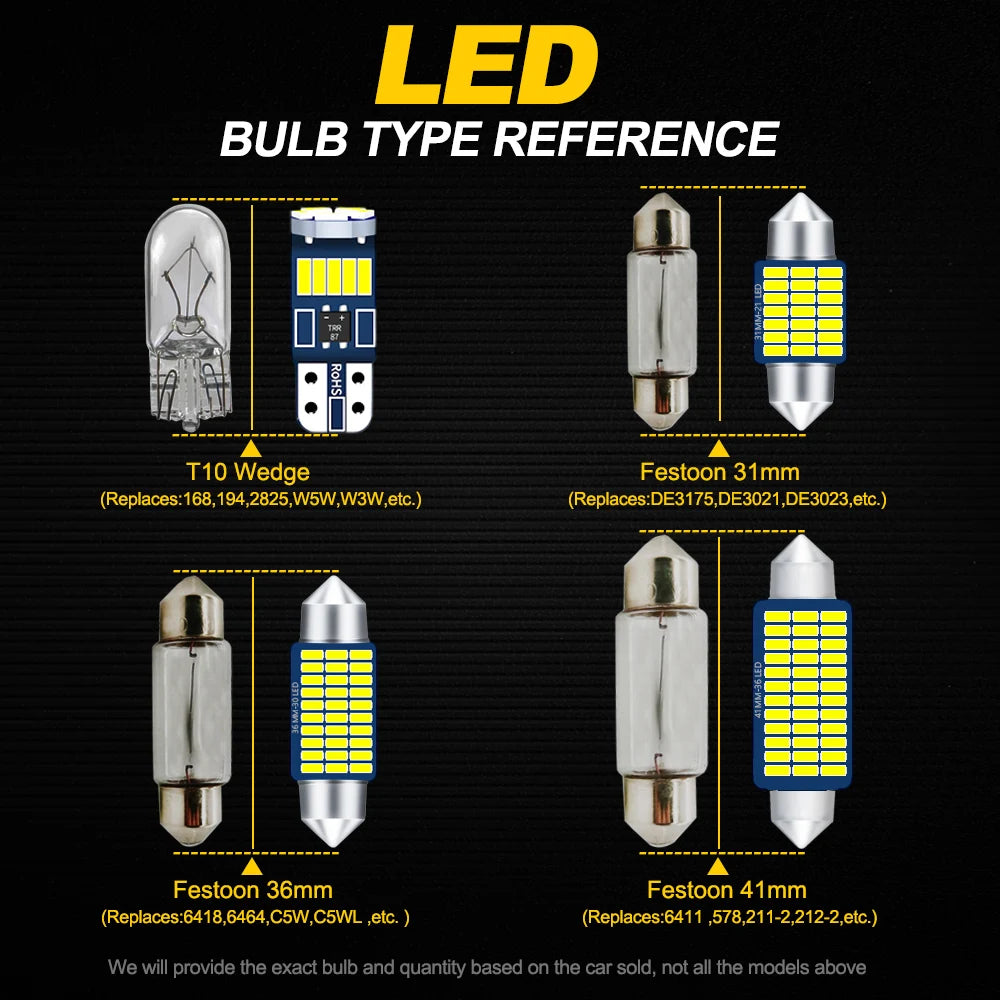 13Pcs LED Interior Dome Map Trunk Car Reading Bulbs Light Kit Canbus For Renault Koleos 2009 2010 2011 2012 2013 2014 2015 2016