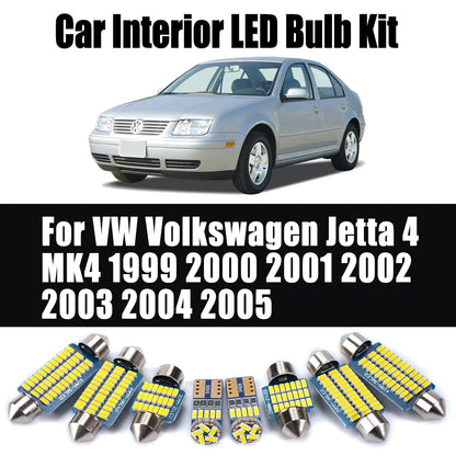 14Pcs Canbus Reading Bulb For VW Volkswagen Jetta 4 MK4 1999 2000 2001 2002 2003 2004 2005 LED Interior Map Trunk Dome Light Kit